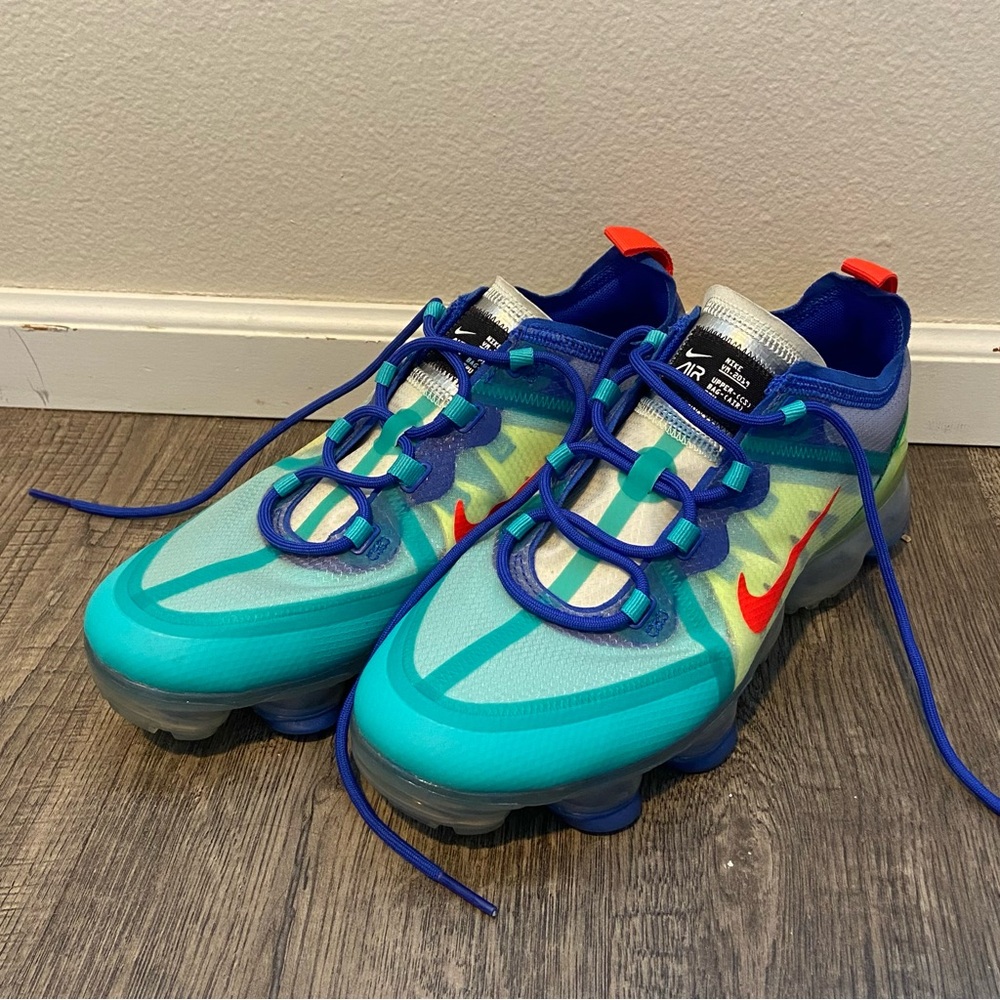 Nike Shoes Mens/ Youth Sz 6.5 2019 Air VaporMax ‘Blue Volt’ Lace Up Tennis Shoes